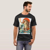 Meowzilla Catzilla Cat Japanese Art Funny For Men T-shirt (Voorkant volledig)