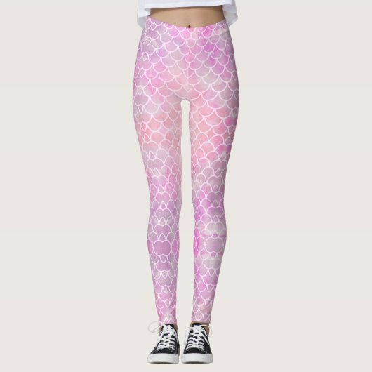 Mer Mama Mermaid Pattern Leggings (Voorkant)