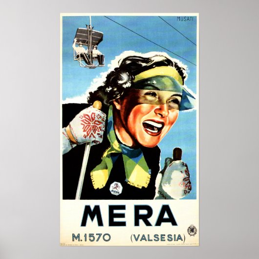 MERA VAL SESIA Italië Feestdagen reizen Ski Poster (Voorkant)