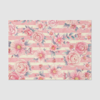 Meraki Roze Bloemenserie Ontwerp 9 Tissuepapier