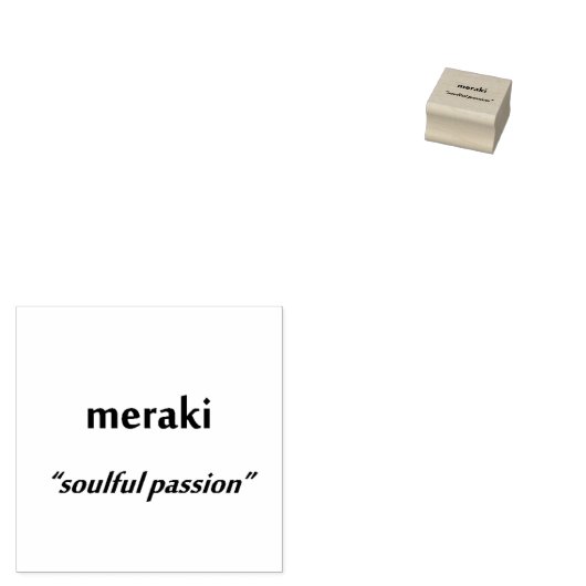 "Meraki" Rubberen stempel (Gestempeld)