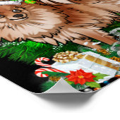 Meranian Christmas Tree Light Pajama Dog Xmas T Sh Poster (Hoek)