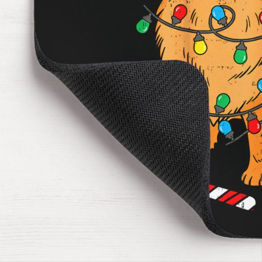 Meranian Dog Christmas Lights Santa Xmas Pet Dog L Muismat (Hoek)