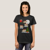 Meranian Dog Santa Sleigh Flying Funny Magical Chr T-shirt (Voorkant volledig)