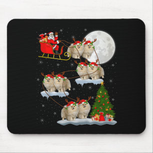 Meranian hond Kerstman slee vliegend grappig magis Muismat