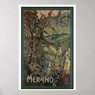 Merano Italië Vintage Reisposter - Ingelijst Poster