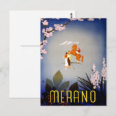 Merano Italy Vintage Travel Poster teruggezet Briefkaart (Voorkant / Achterkant)
