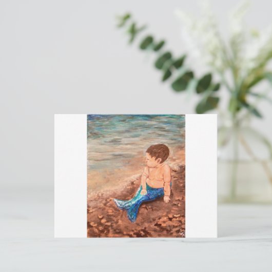 Merbaby Boy Briefkaart (Staand voorkant)