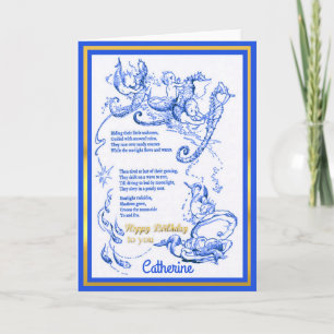 Merbaby's met Seapaarden en Verse Birthday Card Kaart