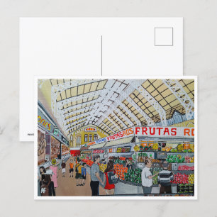 Mercado Central de Valencia Schilderij van Alfred  Briefkaart