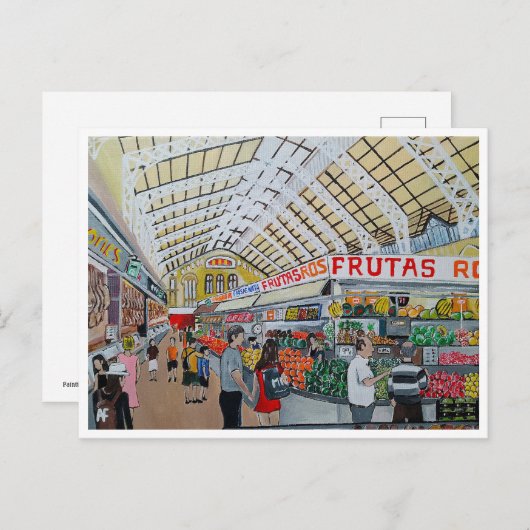 Mercado Central de Valencia Schilderij van Alfred  Briefkaart (Voorkant / Achterkant)