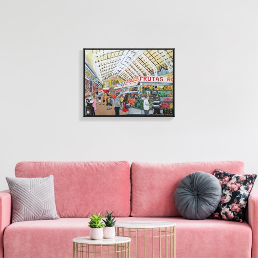 Mercado Central de Valencia Schilderij van Alfred  Canvas Afdruk (Insitu (Woonkamer))