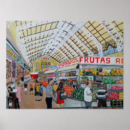 Mercado Central de Valencia Schilderij van Alfred  Poster
