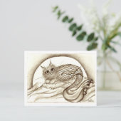 Mercat bij de maan briefkaart (Staand voorkant)