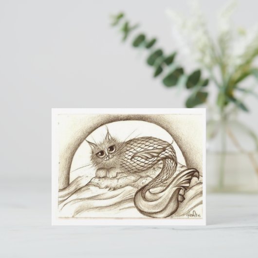 Mercat bij de maan briefkaart (Staand voorkant)