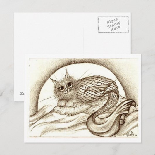 Mercat bij de maan briefkaart (Voorkant / Achterkant)