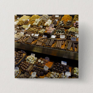 Mercat de Sant Josep, gevarieerde chocolade snoepj Vierkante Button 5,1 Cm