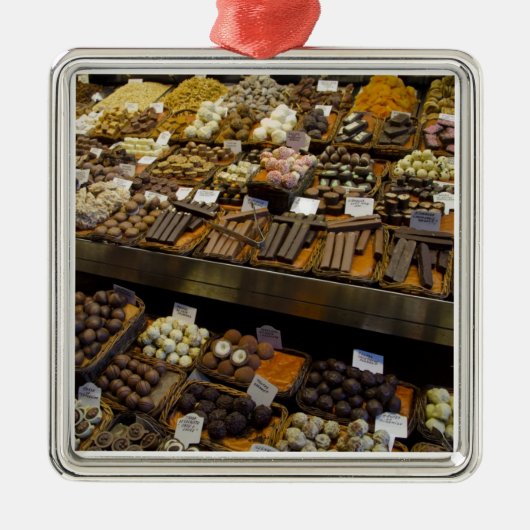Mercat de Sant Josep, snoep voor chocolade Metalen Ornament (Voorkant)