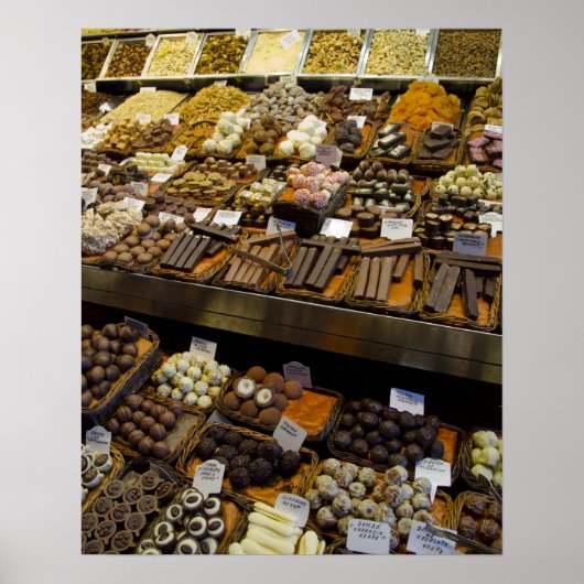 Mercat de Sant Josep, snoep voor chocolade Poster (Voorkant)