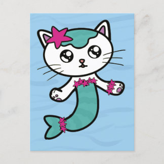 Mercat Mermaid cat schattig briefkaart