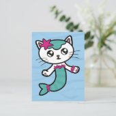 Mercat Mermaid cat schattig briefkaart (Staand voorkant)