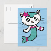 Mercat Mermaid cat schattig briefkaart (Voorkant / Achterkant)