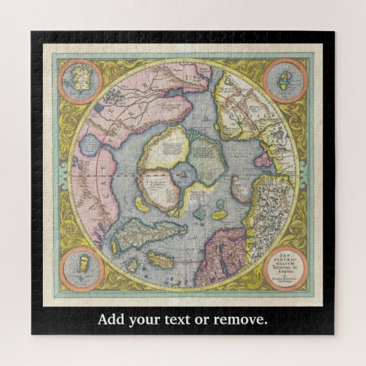 Mercator Hondius Map of the Arctic, 1606, Legpuzzel (Verticaal)