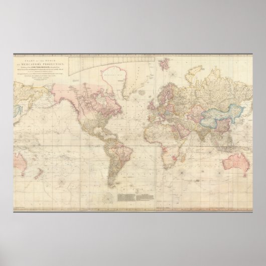 Mercator Map of the World Poster (Voorkant)