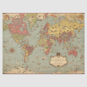Mercator Map of the World Tissuepapier