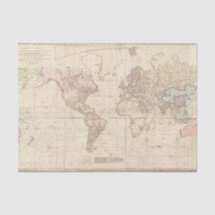 Mercator Map of the World Tissuepapier