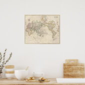 Mercators Projectie van de wereld Poster (Keuken)