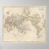 Mercators Projectie van de wereld Poster (Voorkant)