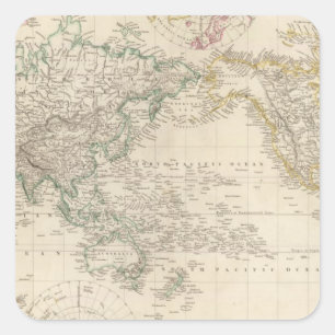 Mercators Projectie van de wereld Vierkante Sticker