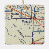 Merced CA  Map Keramisch Ornament (Voorkant)