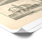 Merced, CA. Panoramische kaart 1888 (1062A) Poster (Hoek)