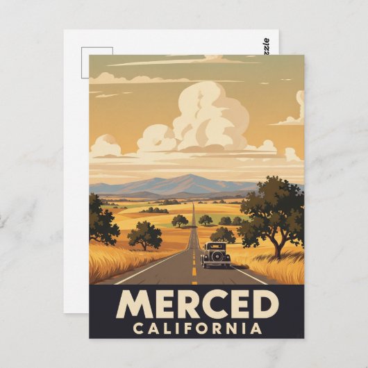 Merced California Central Valley Briefkaart (Voorkant / Achterkant)