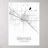 Merced Map - California - City Map Poster (Voorkant)