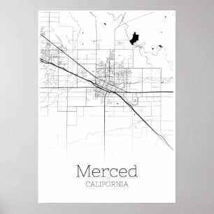 Merced Map - California - City Map Poster