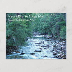 Merced River by Happy Isles, Yosemite, CA-Briefkaa Briefkaart