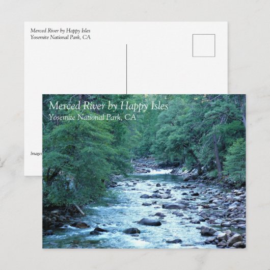 Merced River by Happy Isles, Yosemite, CA-Briefkaa Briefkaart (Voorkant / Achterkant)