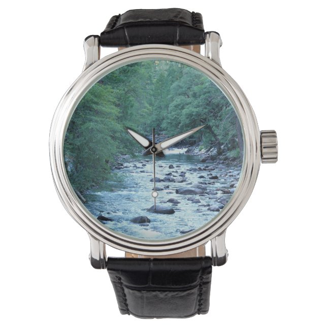 Merced River by Happy Isles, Yosemite, CA Horloge (Voorkant)