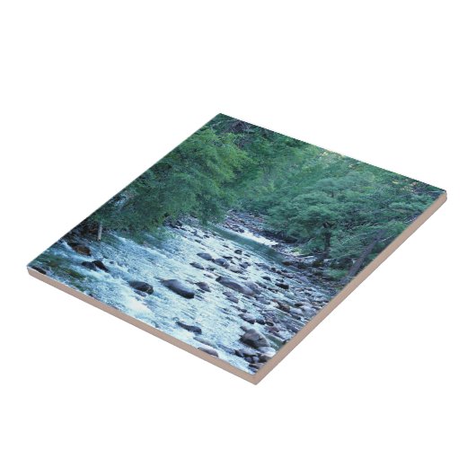 Merced River by Happy Isles, Yosemite, CA Tegeltje (Zijkant)