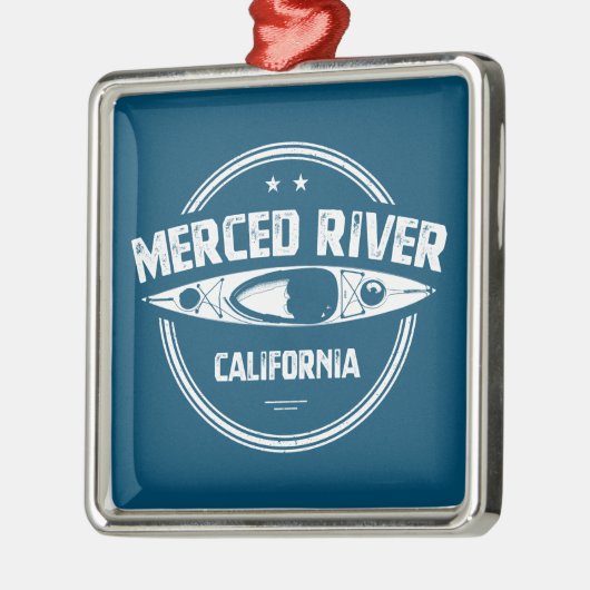 Merced River California Kayaking Metalen Ornament (Links)