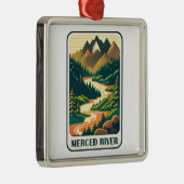 Merced River California kleuren Metalen Ornament (Rechts)