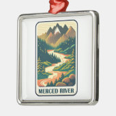 Merced River California kleuren Metalen Ornament (Links)