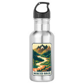 Merced River California kleuren Waterfles (Voorkant)