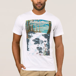 Merced River Californië reisposter T-shirt