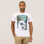 Merced River Californië reisposter T-shirt (Voorkant volledig)