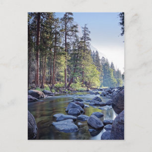 Merced River   Nationaal park Yosemite op Sunrise Briefkaart