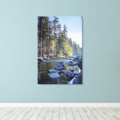 Merced River | Nationaal park Yosemite op Sunrise Canvas Afdruk (Insitu (Houten vloer))